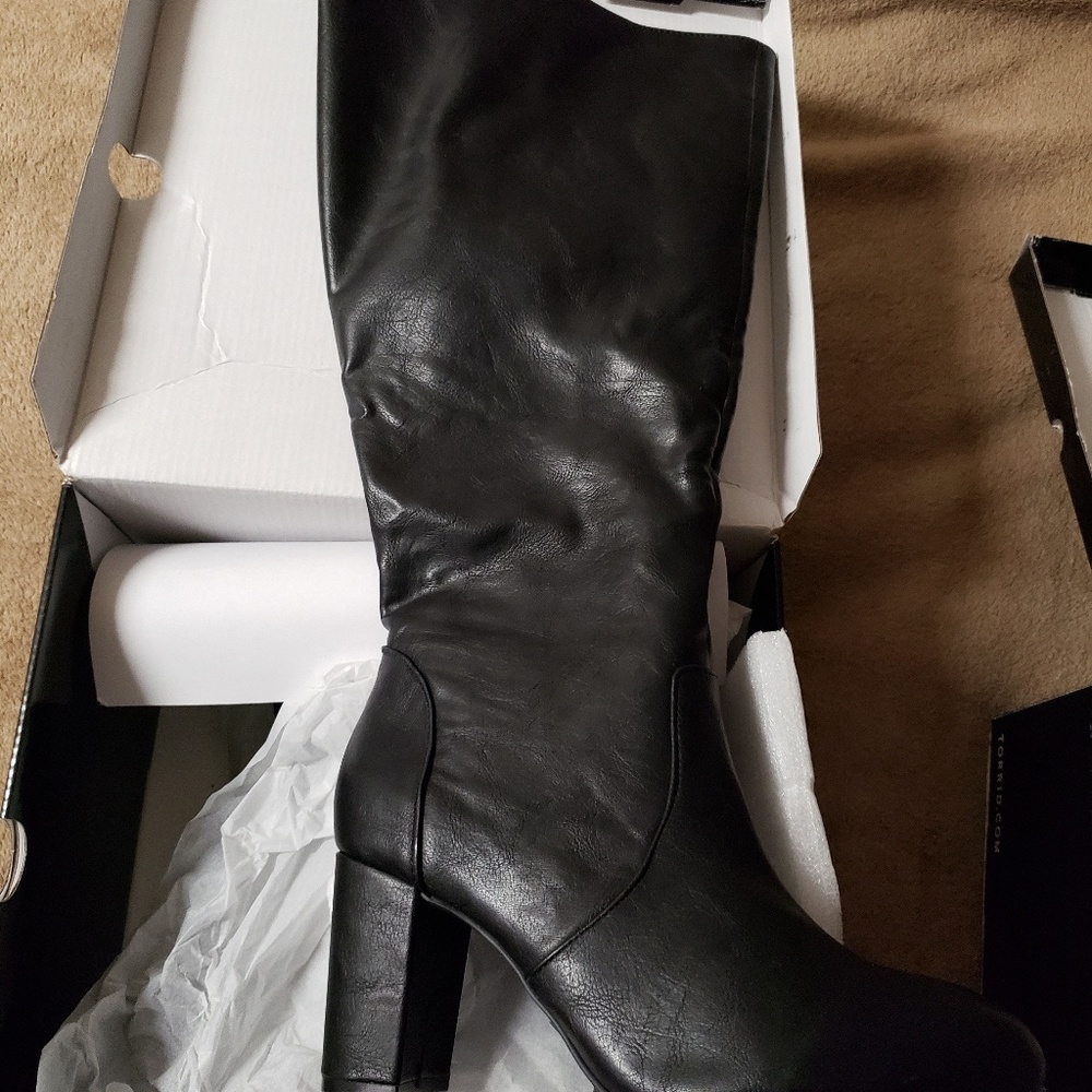 Black leather boots